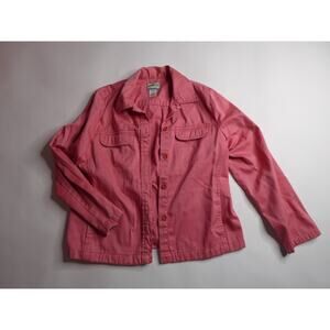 Pendleton chino denim jacket, petite medium, light pink, button front